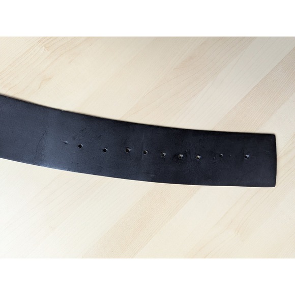 Made In France 3" Extra Wide Black Leather Waist Belt Waist Training - Picture 12 of 15